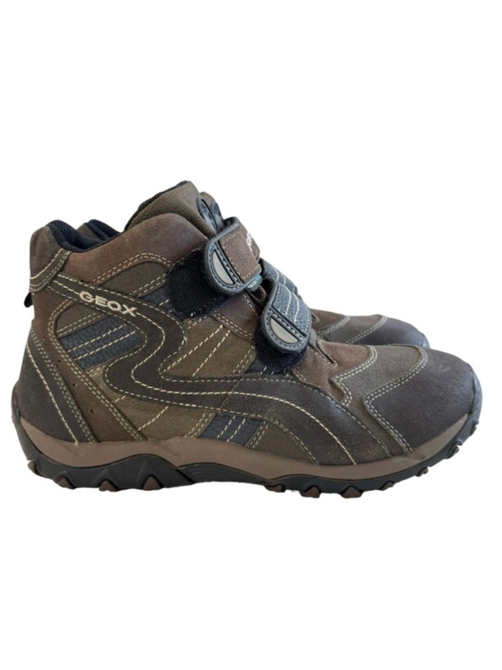 Geox Respira GeoxTex Brown Leather High Top Waterproof Boots Junior Size 6